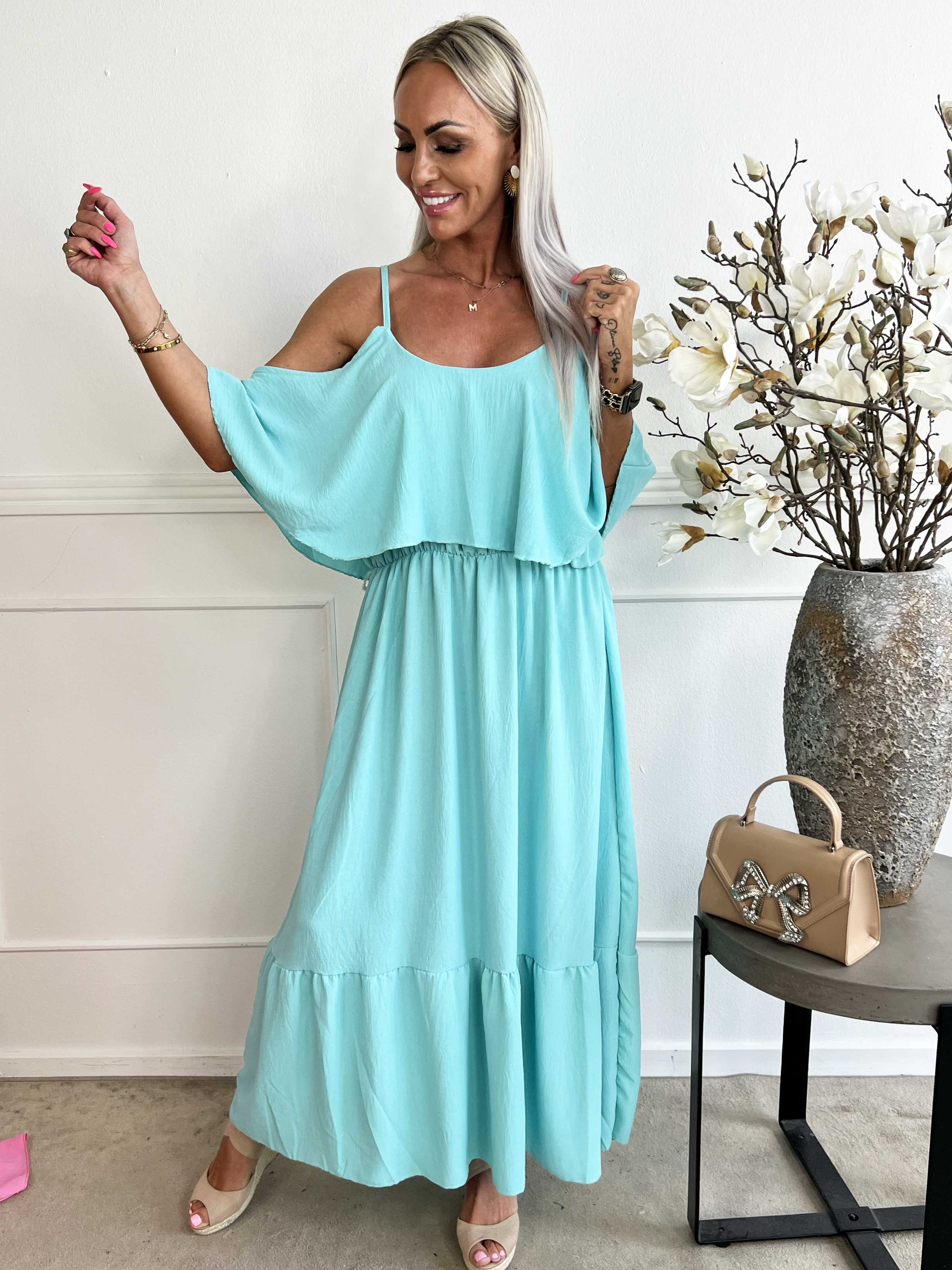 Adelisa - Söt klänning med lång rem och volanger